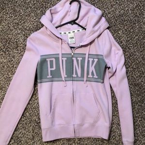 Pink zip up sweatshirt